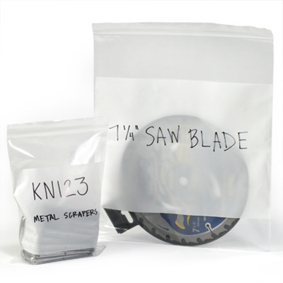 White Block Reclosable Poly Bags - 6 mil