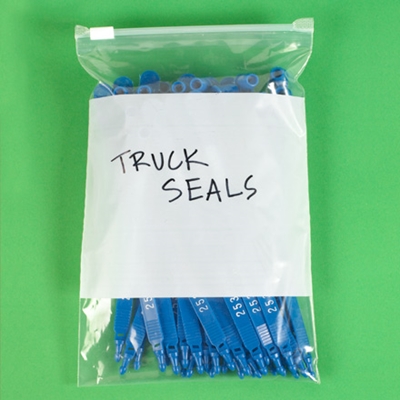 White Block Slide-Seal Poly Bags