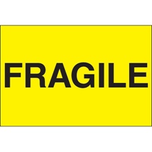 2 x 3" - "Fragile" (Fluorescent Yellow) Labels