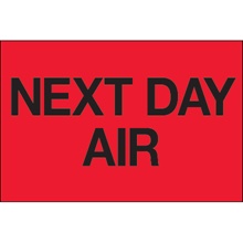 2 x 3" - "Next Day Air" (Fluorescent Red) Labels
