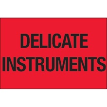 2 x 3" - "Delicate Instruments" (Fluorescent Red) Labels