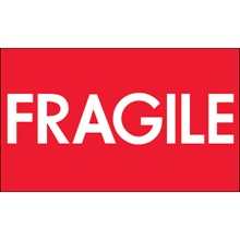 3 x 5" - "Fragile" (High Gloss) Labels