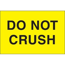 2 x 3" - "Do Not Crush" (Fluorescent Yellow) Labels