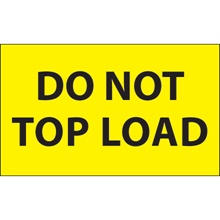 3 x 5" - "Do Not Top Load" (Fluorescent Yellow) Labels