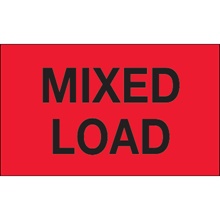 3 x 5" - "Mixed Load" (Fluorescent Red) Labels