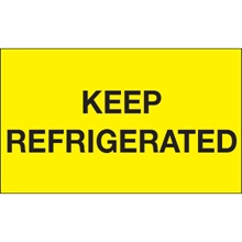 3 x 5" - "Keep Refrigerated" (Fluorescent Yellow) Labels