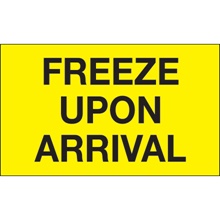 3 x 5" - "Freeze Upon Arrival" (Fluorescent Yellow) Labels