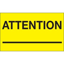 3 x 5" - "Attention ___" (Fluorescent Yellow) Labels