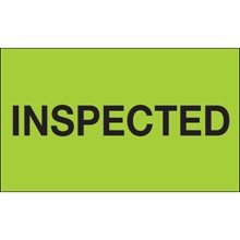 3 x 5" - "Inspected" (Fluorescent Green) Labels
