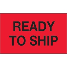 3 x 5" - "Ready To Ship" (Fluorescent Red) Labels