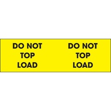 3 x 10" - "Do Not Top Load" (Fluorescent Yellow) Labels