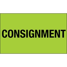 3 x 5" - "Consignment" (Fluorescent Green) Labels