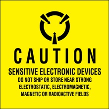 2 x 2" - "Sensitive Electronic Devices" (Fluorescent Yellow) Labels
