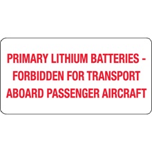 2 x 4" - "Primary Lithium Batteries" Labels