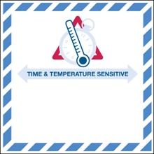 4 1/4 x 4 1/4" - "Time And Temperature Sensitive" Label