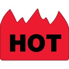 1 1/2 x 2" - "Hot" (Bill of Lading) Flame Labels