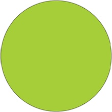 1 1/2" Circles - Fluorescent Green Removable Labels