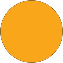 1 1/2" Circles - Fluorescent Orange Removable Labels