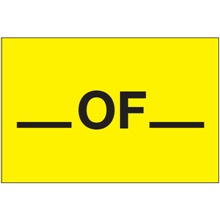 2 x 3" - "___ of ___"  (Fluorescent Yellow) Labels
