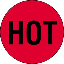 2" Circle - "Hot" (Fluorescent Red) Labels