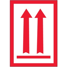 3 x 5" - (Two Red Arrows Over Red Bar) Arrow Labels