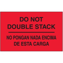 3 x 5" - "No Pongan Nada Encima De Esta Carga" (Fluorescent Red) Bilingual Labels