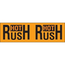 3 x 10" - "Hot Rush" (Fluorescent Orange) Labels