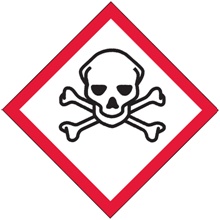 1 x 1" Pictogram - Skull and Crossbones Labels