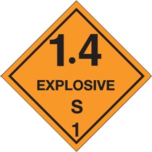 4 x 4" - "1.4 - Explosive - S 1" Labels