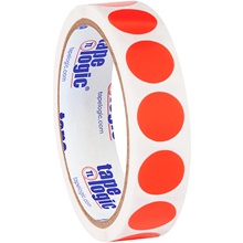 3/4" Fluorescent Red Inventory Circle Labels