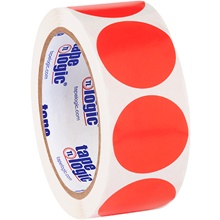 1 1/2" Fluorescent Red Inventory Circle Labels