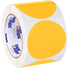 3" Fluorescent Orange Inventory Circle Labels