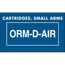 1 3/8 x 2 1/4" - "Cartridges, Small Arms ORM-D-AIR" Labels