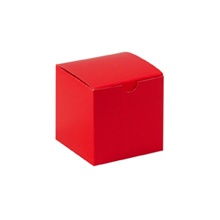 100-4 x 4 x 4" Holiday Red Gift Boxes