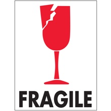 3 x 4" - "Fragile" Labels