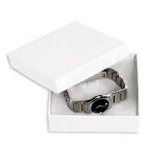 100-3 1/2 x 3 1/2 x 1" White Jewelry Boxes