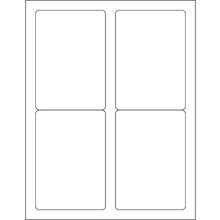 3 1/2 x 5" White Rectangle Laser Labels - Master Case-4 Labels per Sheet