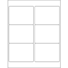 4 x 3" White Rectangle Laser Labels-6 Labels per Sheet