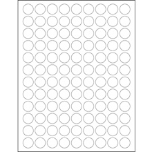 3/4" White Circle Laser Labels-108 Labels per Sheet