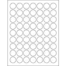 1" White Circle Laser Labels-63 Labels per Sheet