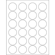 1.625" White Circle Laser Labels-24 Labels per Sheet