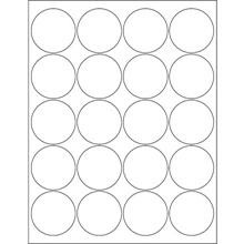 2" White Circle Laser Labels-20 Labels per Sheet