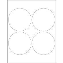 4" White Circle Laser Labels-4 Labels per Sheet
