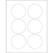 3" White Circle Laser Labels-6 Labels per Sheet