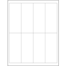 2 x 5" White Rectangle Laser Labels-8 Labels per Sheet