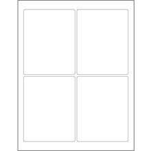3 3/4 x 4 3/4" White Rectangle Laser Labels-4 Labels per Sheet