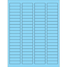1 3/4 x 1/2" Fluorescent Pastel Blue Rectangle Laser Labels-80 Labels per Sheet