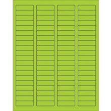 1 3/4 x 1/2" Fluorescent Green Rectangle Laser Labels-80 Labels per Sheet