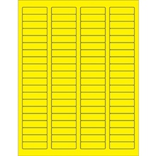 1 3/4 x 1/2" Fluorescent Yellow Rectangle Laser Labels-80 Labels per Sheet