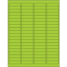 1 15/16 x 1/2" Fluorescent Green Rectangle Laser Labels-80 Labels per Sheet